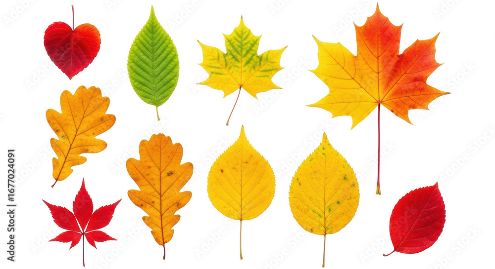 Obraz premium Isolated Assorted Autumn Leaves