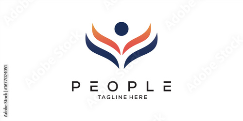 Abstract Connecting People Logo Vector  Design Template