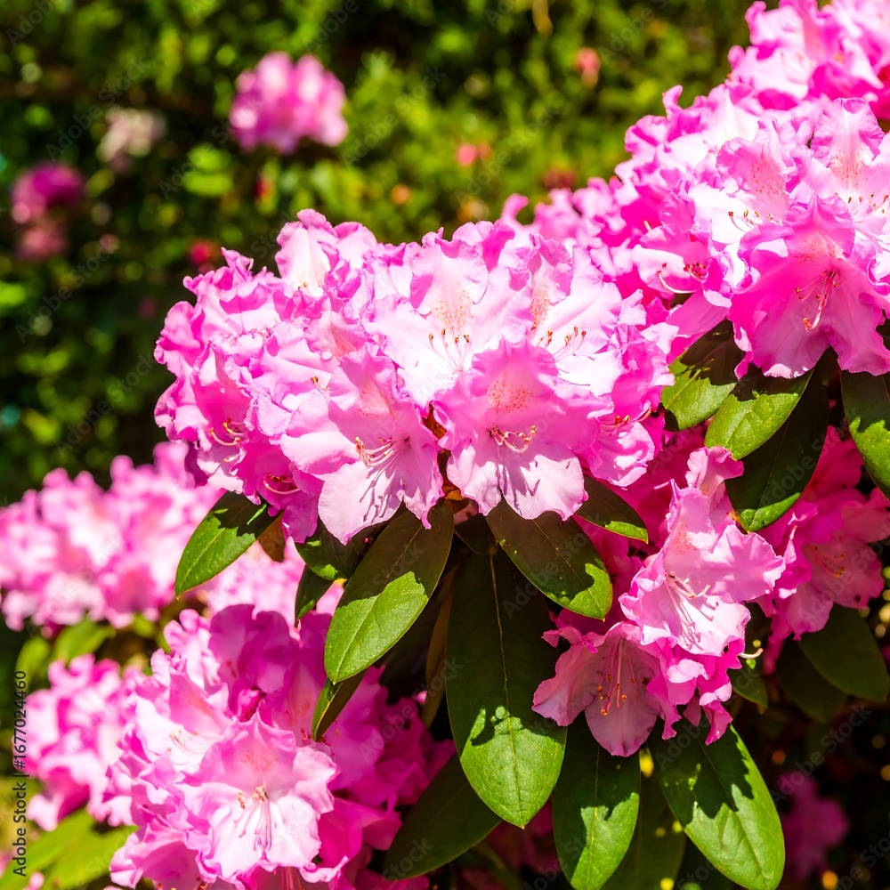 Fototapeta premium Beautiful pink azalea flowers in bloom