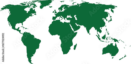 world map on green