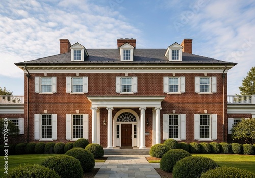 Classic Red Brick Colonial Mansion
