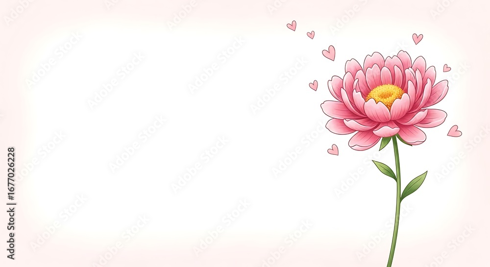 Fototapeta premium Pink Flower Illustration Background.