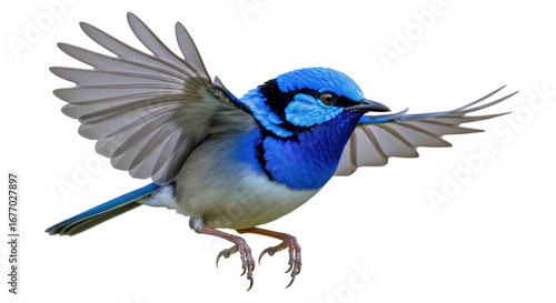 Isolated Superb Fairy-Wren Bird