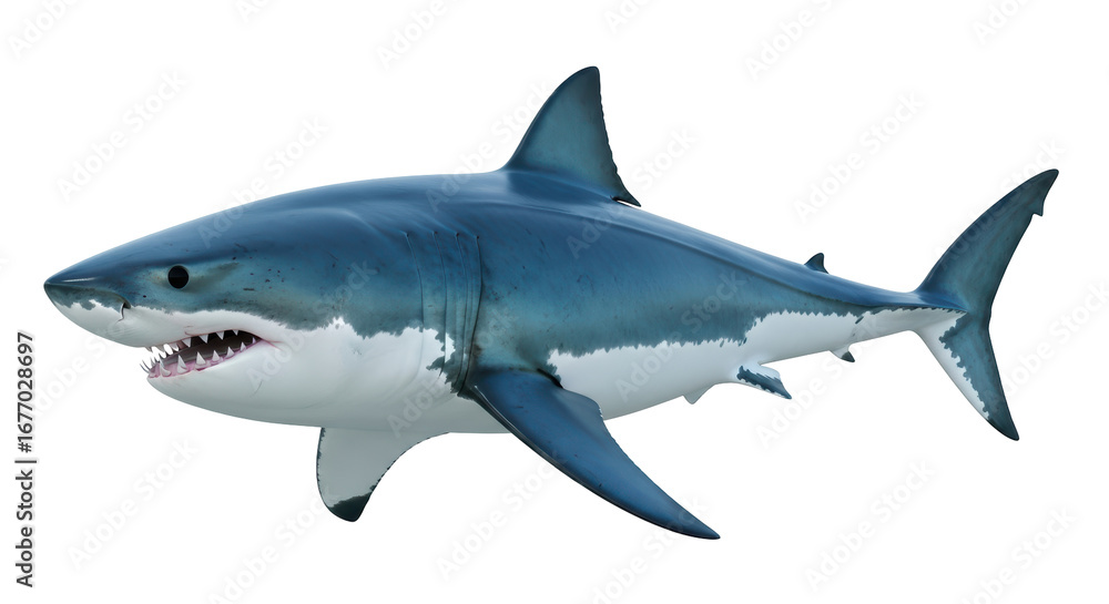 Fototapeta premium Isolated Great White Shark