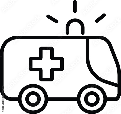 ambulance icon. editable stroke.