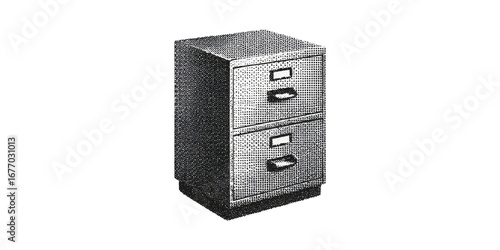 Wallpaper Mural Vintage Halftone Filing Cabinet Illustration. Retro Office Storage And Organization Concept Isolated On Transparent Background Torontodigital.ca