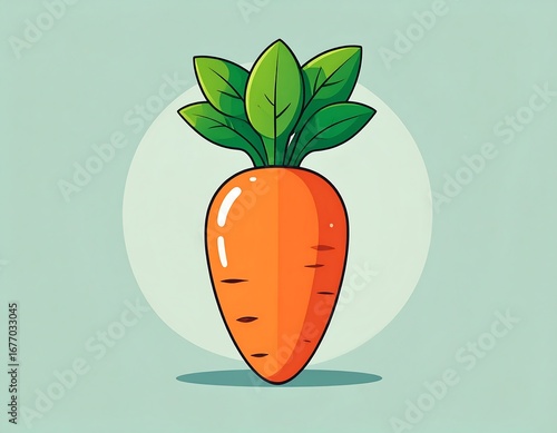 Cartoon carrot with leaves (2)