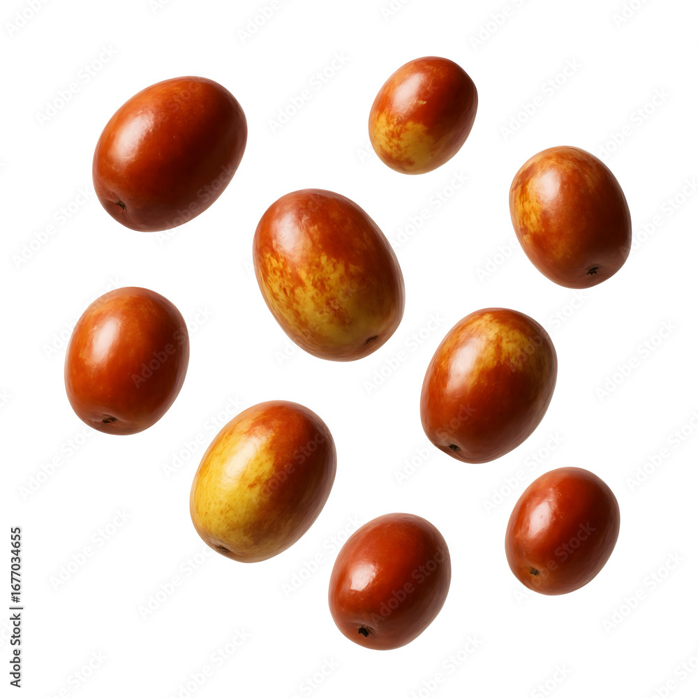 Obraz premium Fresh Jujube Fruits Isolated on White Background