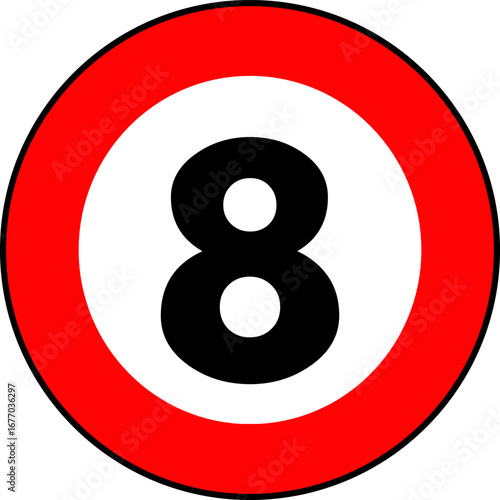 Speed Limit 8 Sign Vector