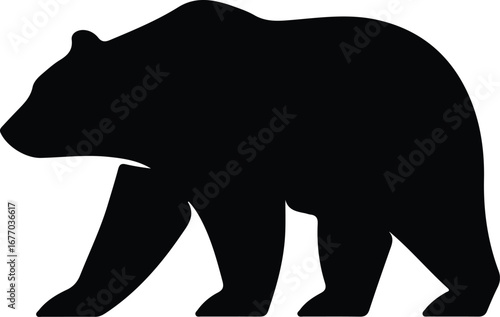 Illustrator Vector Big grizzly bear walking vector illustration silhouette