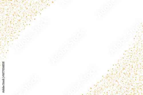 Golden stars in the corner isolated on transparent background. Gold stars corner border frame. festive card holiday decoration design elements