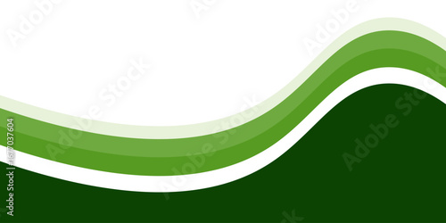 Abstract green wave background, Vector green line background curve element with white space for text and message design, overlapping layers. vector illustration