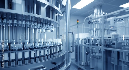 Modern Automated Beverage Bottling Plant.