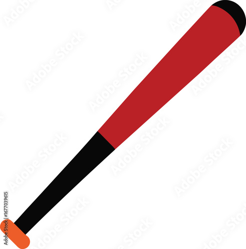 Vector red and black baseball bat