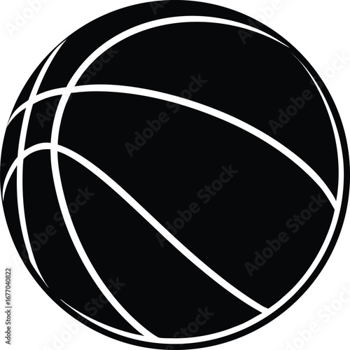 Black basketball icon vector
