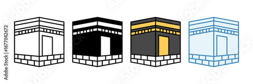 Kaaba  Icon Set Multiple Style Collection