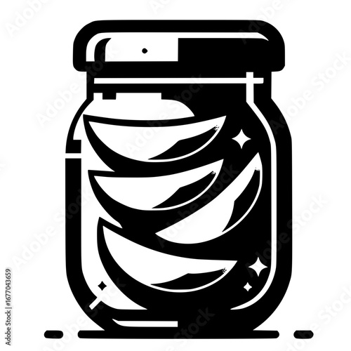 Mango pickle jar vector image illustration