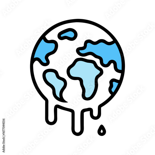 Illustration of the Earth dripping, symbolizing environmental issues and climate change
