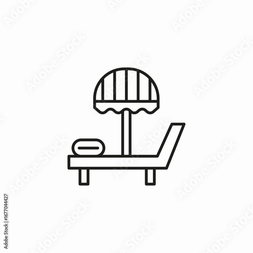 beach lounge chair icon sign vector