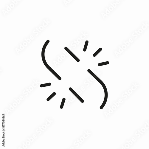 broken parts separated icon sign vector