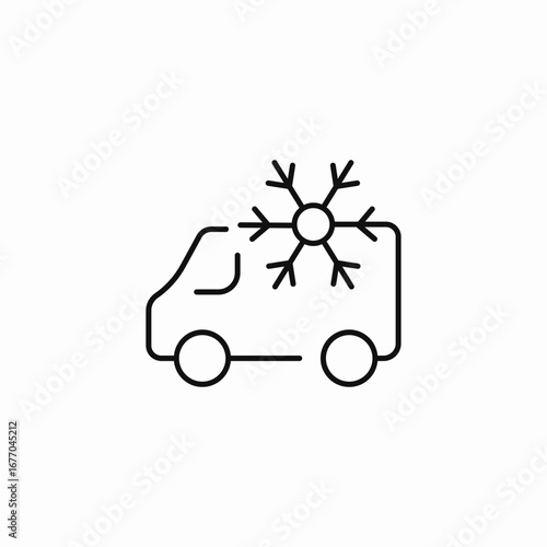 refrigerated delivery truck icon sign vector