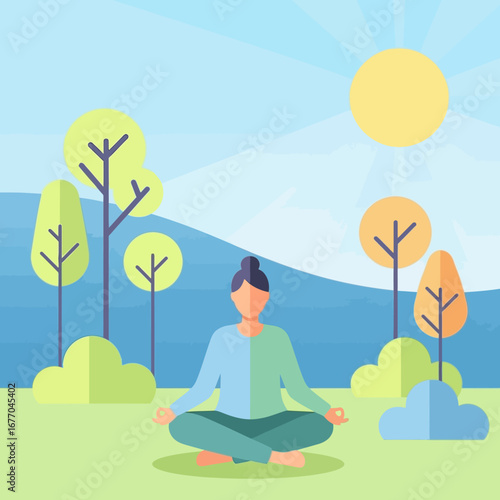 Wallpaper Mural Finding tranquility and balance with yoga meditation in a peaceful park landscape Torontodigital.ca