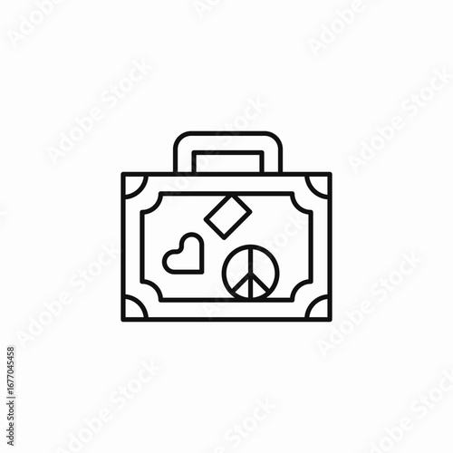 vintage travel suitcase icon sign vector