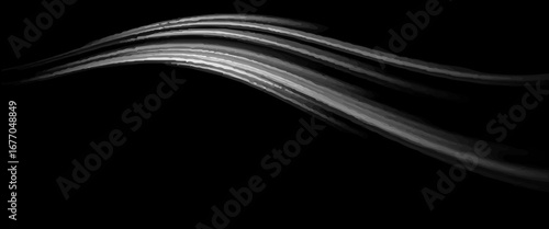 Grey wind lines element. Air stream flow wavy motion trace. Light curve speed effect. Swoosh and swirl stripe path design illustration. Wind blow wave concept. Vector twirl background