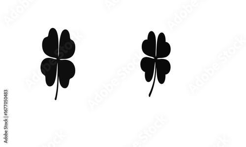 Black clover leaf icons isolated on white background