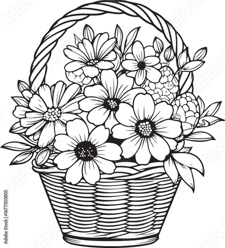 Elegant Floral Bouquet Coloring Pages Bundle