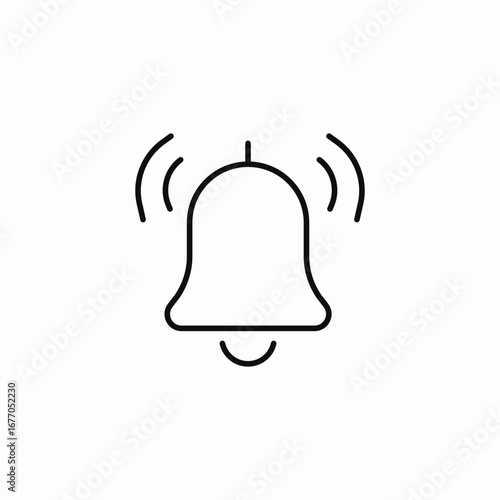bell with waves icon sign vector