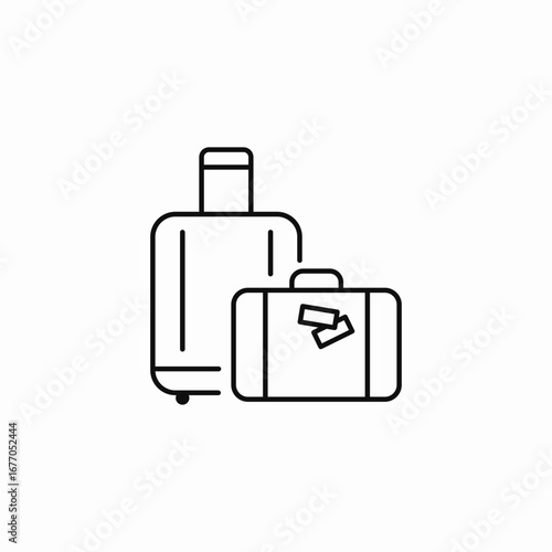 checked and carry-on icon sign vector