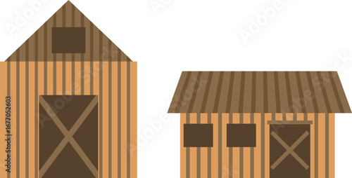 Farmhouse Building Illustration Collection Set
