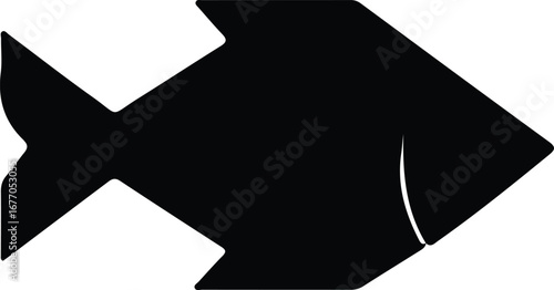 Illustrator Vector Simple angular fish minimalist design silhouette