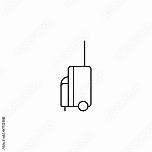 wheeled suitcase side icon sign vector