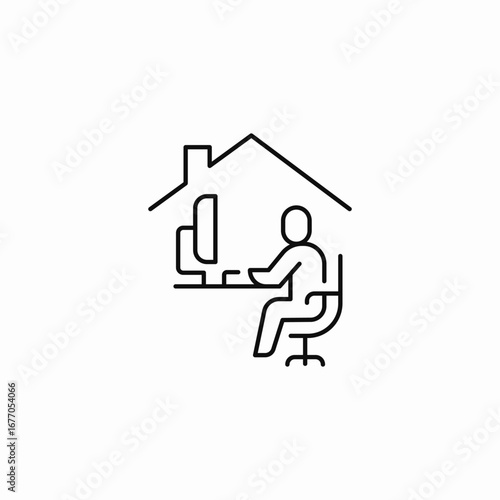 working from home icon sign vector
