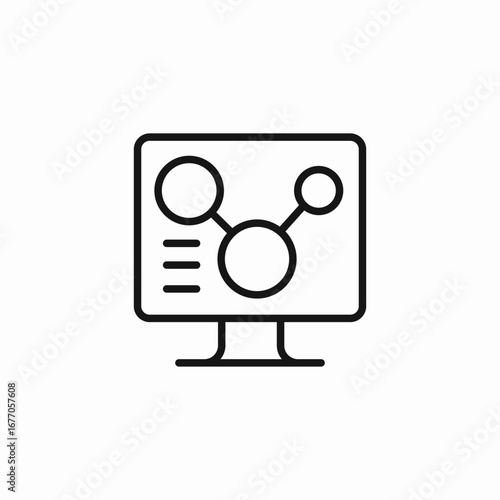 data analysis monitor icon sign vector