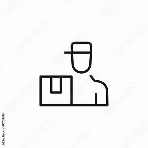 delivery person box icon sign vector