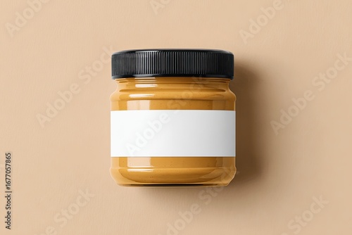 Small jar of light brown peanut butter