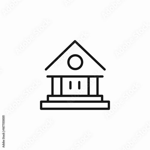 government building pillars icon sign vector