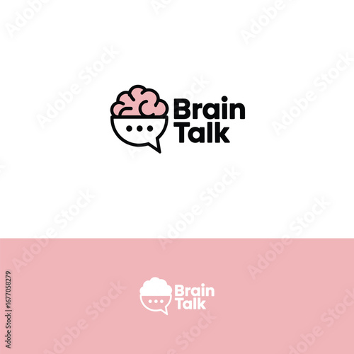 Brain talk logo design template