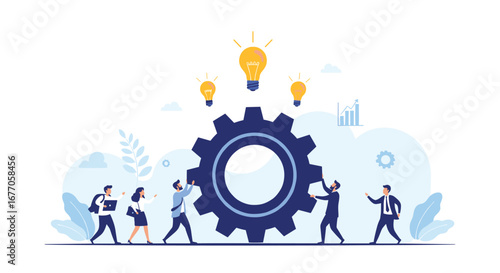 Collaborative teamwork driving innovation and business growth through strategic ideas and solutions