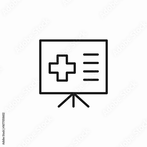 medical presentation board icon sign vector