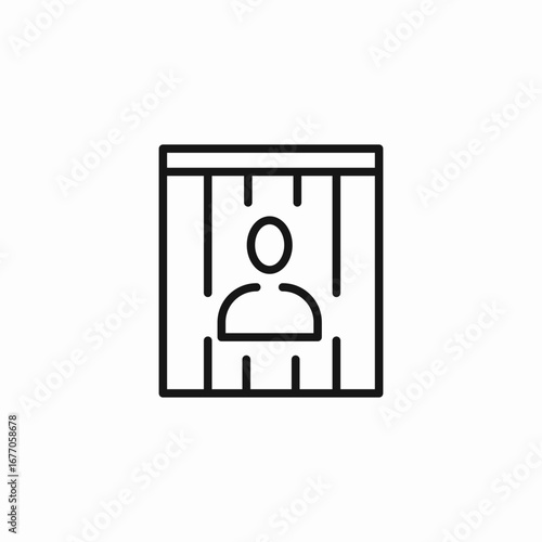 mugshot prison arrest icon sign vector