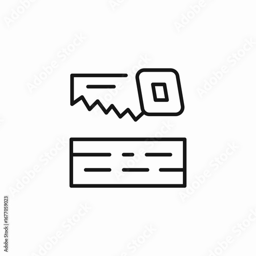 saw and wood icon sign vector