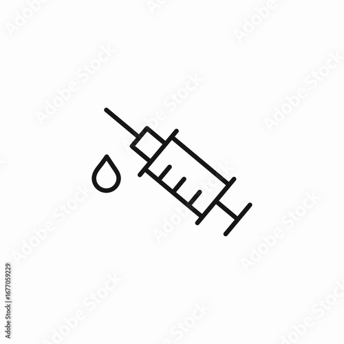 syringe with blood icon sign vector