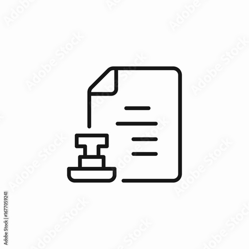 stamped approved document icon sign vector