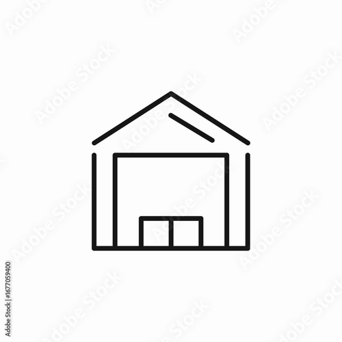 warehouse building storage icon sign vector