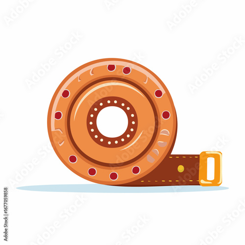 Orange measuring tape with decorative details for accurate measurements in sewing or tailoring projects and creative crafts