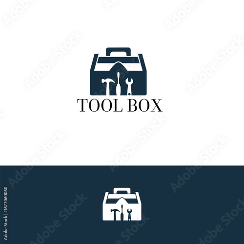 Tool box vector logo design template